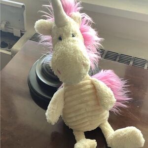 Jellycat Cream and Pink Unicorn Stuffed Animal